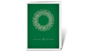 whimsical wreath corporate holiday greeting card thumbnail