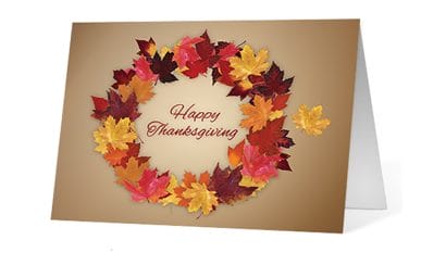 fall wreath corporate holiday greeting card thumbnail
