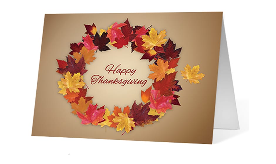fall wreath corporate holiday greeting card thumbnail