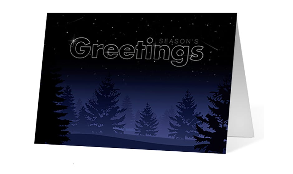 Forest Night corporate holiday greeting card thumbnail