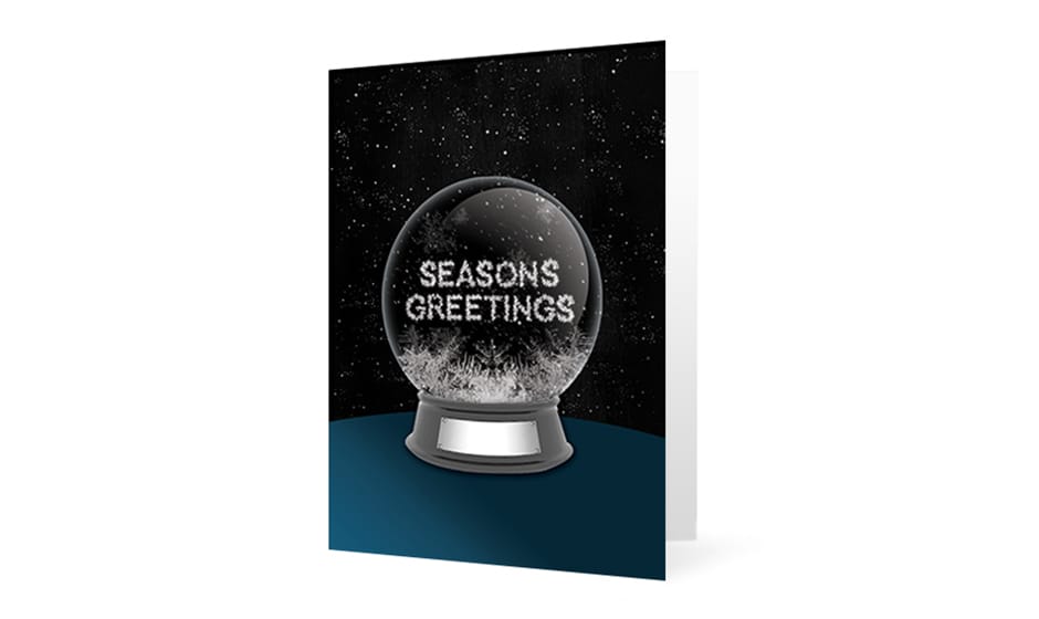 Snowy greetings corporate holiday greeting card thumbnail