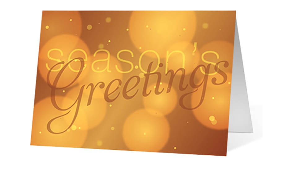 Champagne wishes corporate holiday greeting card thumbnail