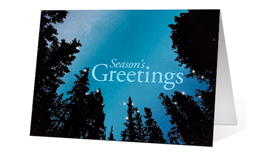 Forest sky corporate holiday greeting card thumbnail