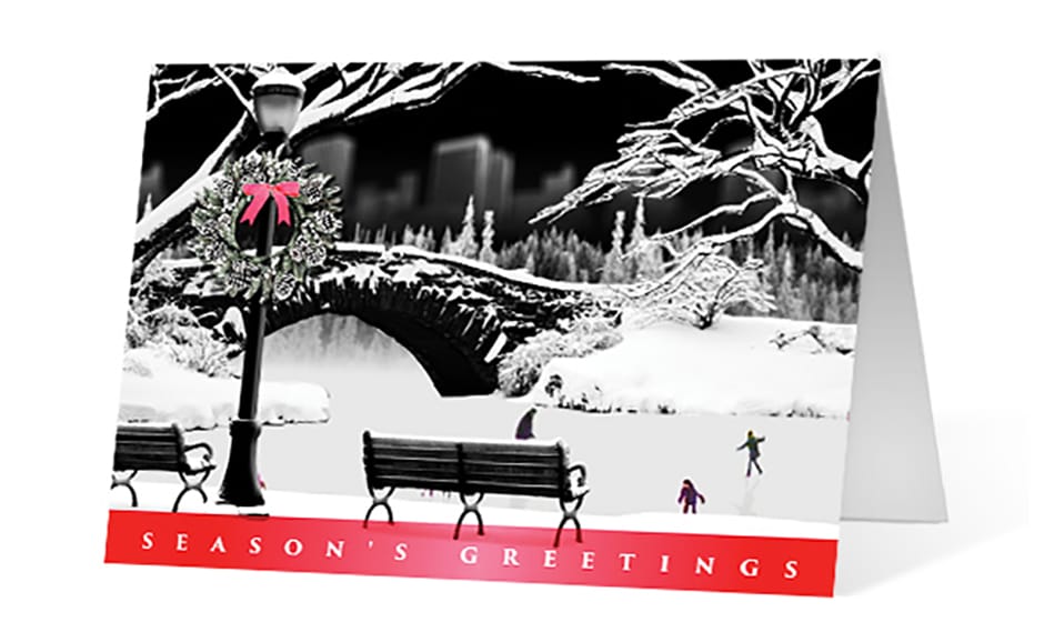 city skater corporate holiday greeting card thumbnail