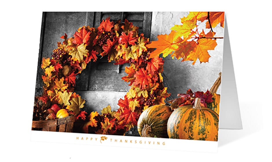 fall colors corporate holiday greeting card thumbnail