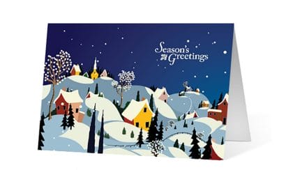 winter village corporate holiday greeting card thumbnail