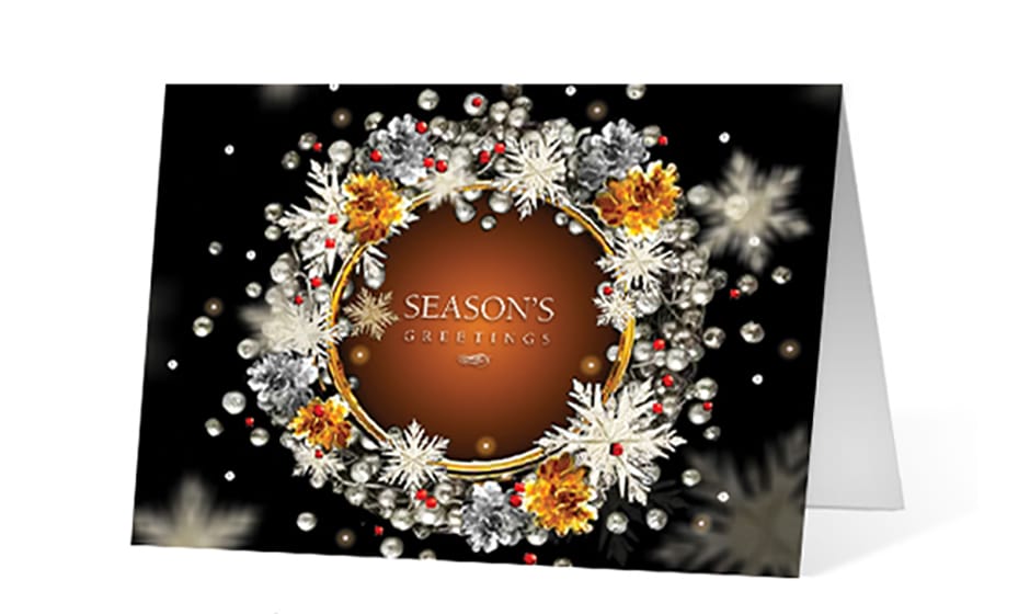 glimmering wreath corporate holiday greeting card thumbnail