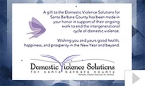 Domestic Violence custom corporate holiday business ecard