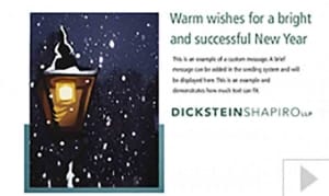 Dickstein Shapiro custom corporate holiday business ecard