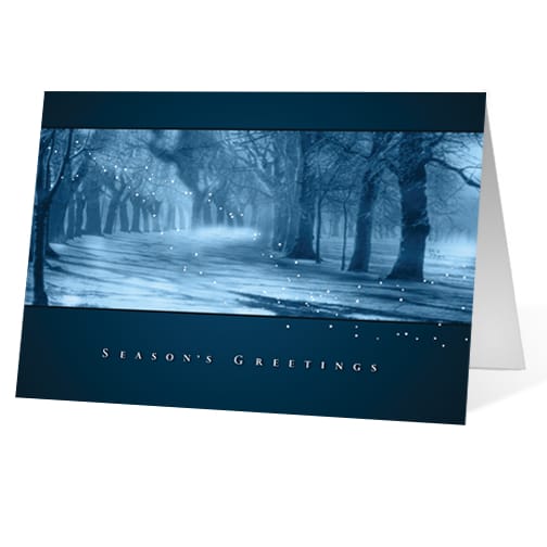 Misty Morning corporate holiday business print card
