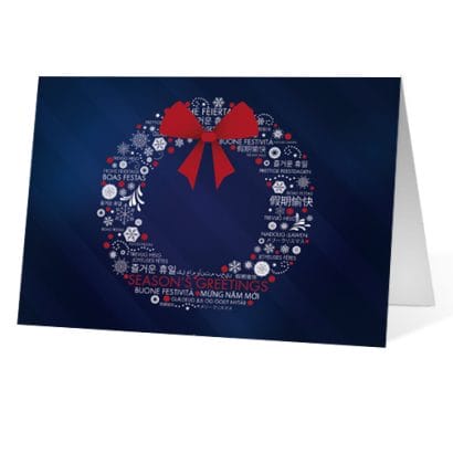 Wreath Words corporate holiday business print card