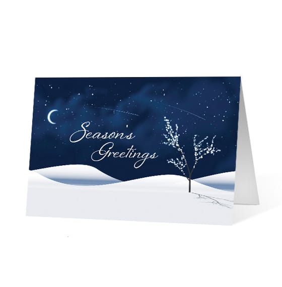 Magical corporate holiday business print card