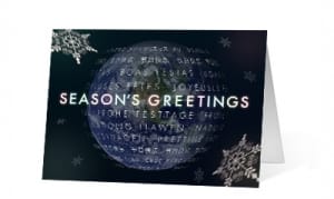 A World Turning corporate holiday print card thumbnail