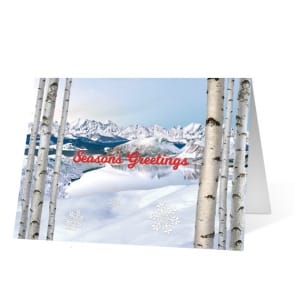 Mountain scape Greetings Christmas Holiday Greeting Card