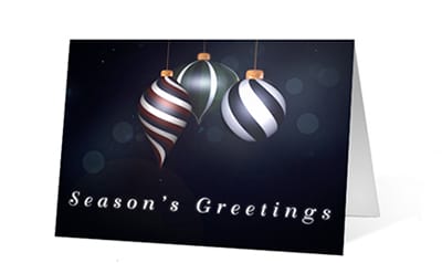 Elegant Ornaments corporate holiday greeting card thumbnail