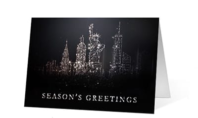 City Spark Particles Season's corporate holiday greeting card thumbnail
