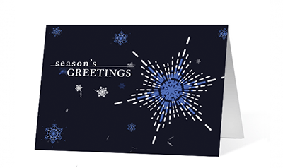 Snowflake Festive Spirit corporate holiday greeting card thumbnail