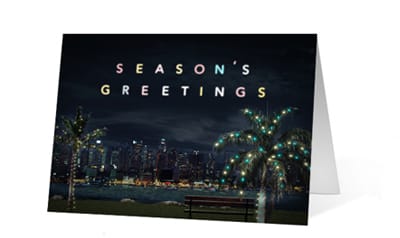 Palm Tree Wishes corporate holiday greeting card thumbnail