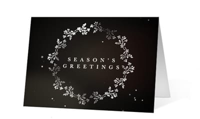 Shimmering Snowflake Wishes corporate holiday greeting card thumbnail