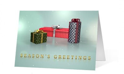 Our Christmas Gift to You corporate holiday greeting card thumbnail