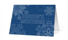 Holiday Snowflake Blueprint corporate holiday greeting card thumbnail