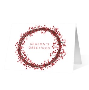Christmas Holiday Berries Wreath corporate holiday greeting card thumbnail