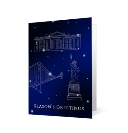 Monuments Christmas corporate holiday greeting card thumbnail