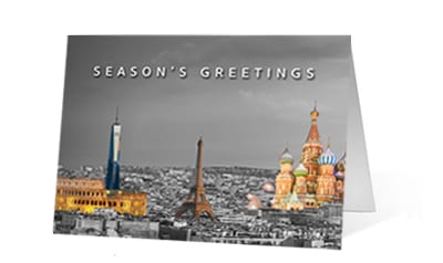 Landmark Colors Christmas corporate holiday greeting card thumbnail