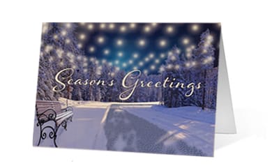 Luminous Print Christmas corporate holiday greeting card thumbnail