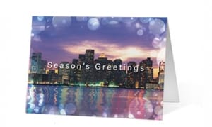 Metropolitan Lights Print Christmas corporate holiday greeting card thumbnail