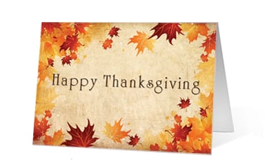 Thanksgiving Wishes corporate holiday greeting card thumbnail