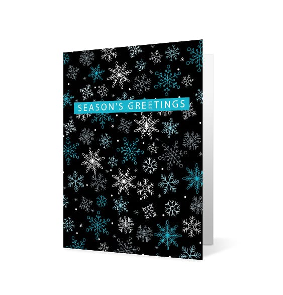 Wishes Aplenty Snowflakes corporate holiday greeting card thumbnail