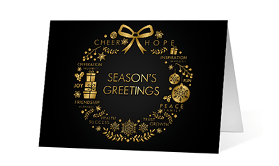2019 elegant wishes corporate holiday greeting card thumbnail