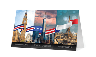 2019 festive flags corporate holiday greeting card thumbnail