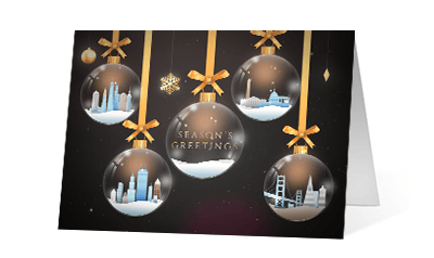2019 glass ornaments corporate holiday greeting card thumbnail