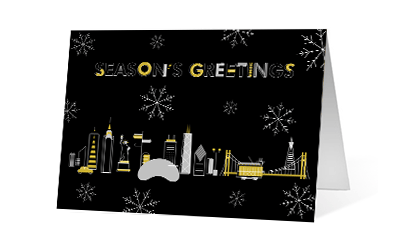 2019 line cities corporate holiday greeting card thumbnail