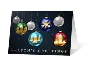 Ornament Inside Photo version 2020 corporate holiday print greeting card Thumbnail