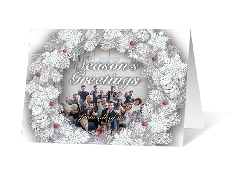 Our Team Wreath corporate holiday print thumbnail