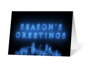 Outline Cities 2020 corporate holiday print greeting card thumbnail