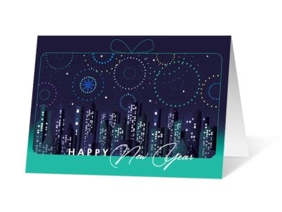 Sparkling New Year 2020 corporate holiday print greeting card thumbnail