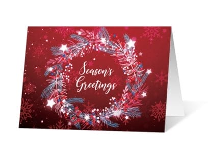 Delightful Wreath 2020 corporate holiday print greeting card