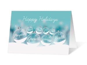 Wintery Sentiments 2020 corporate holiday print greeting card thumbnail