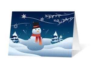 Snowman Gesture Holiday Print Card Thumbnail