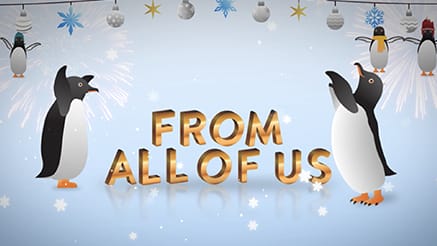 2017 Playful Penguins corporate holiday ecard thumbnail